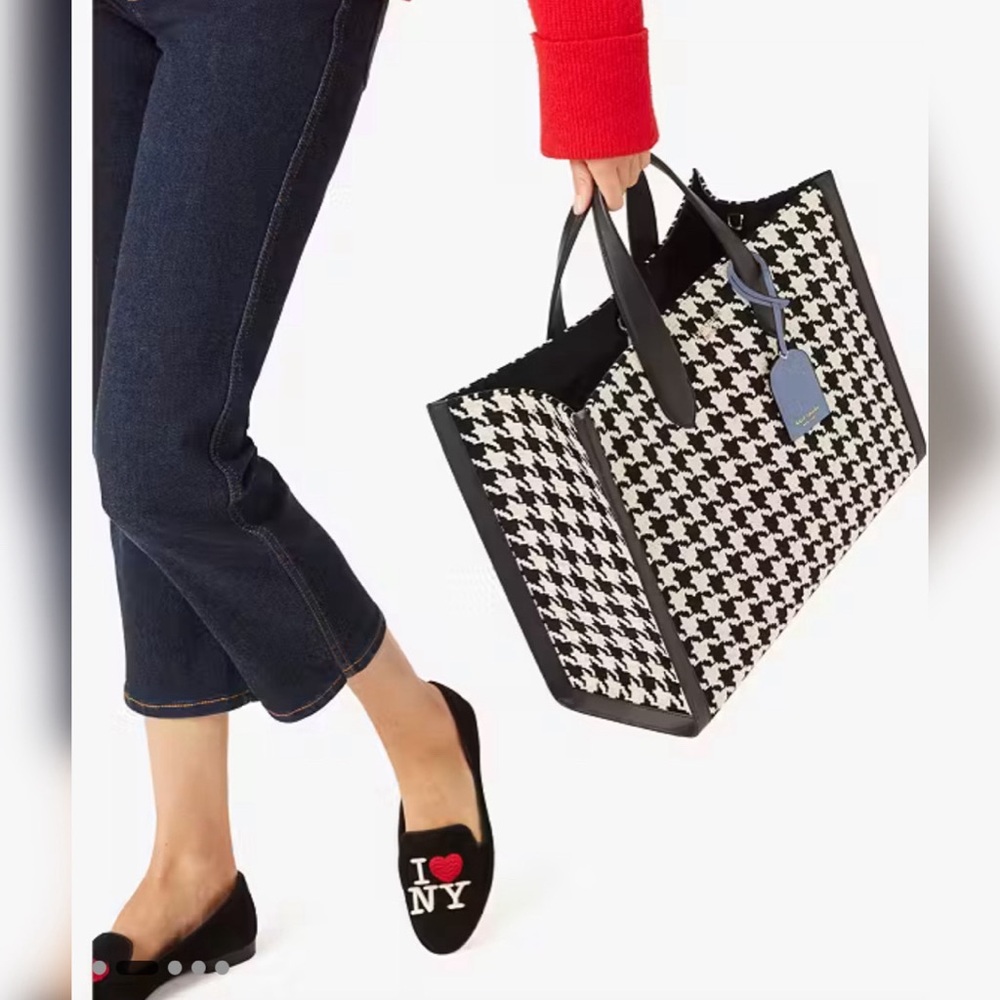 Like New - Kate Spade Manhattan Houndstooth Large Tote